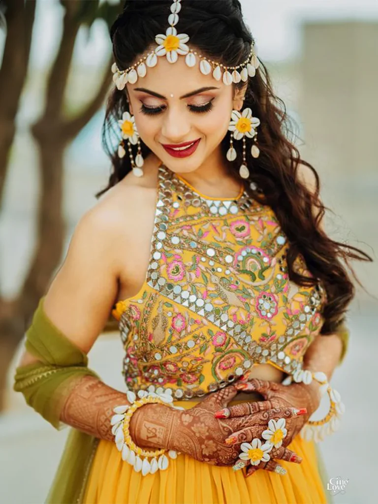 Different jewellery styles for haldi, mehendi, sangeet and wedding