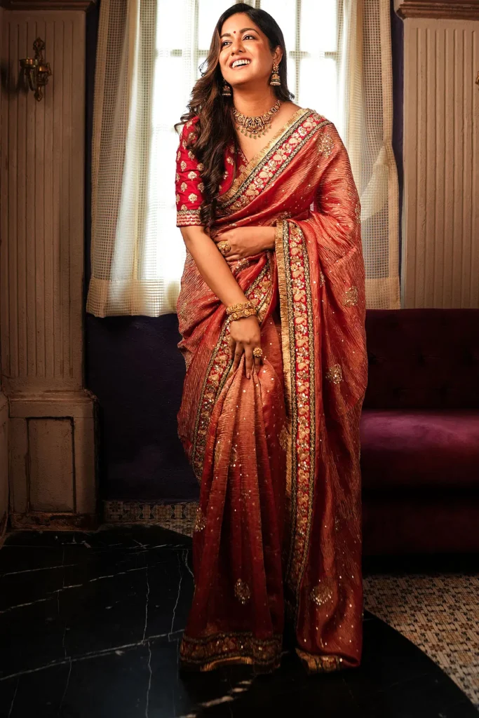 Banarasi and Kanjivaram saree styling for wedding functions