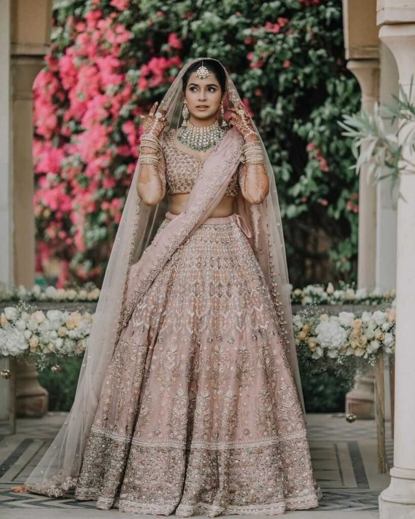 Engagement bride wearing pastel outfit