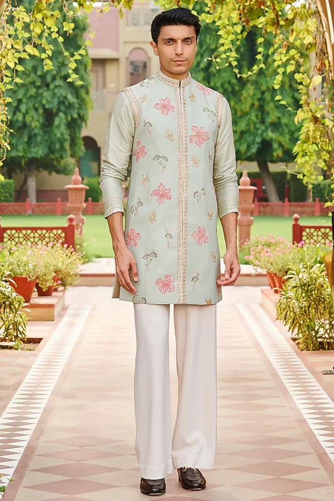 Trendy pastel Indo-western outfit for daytime Mehndi