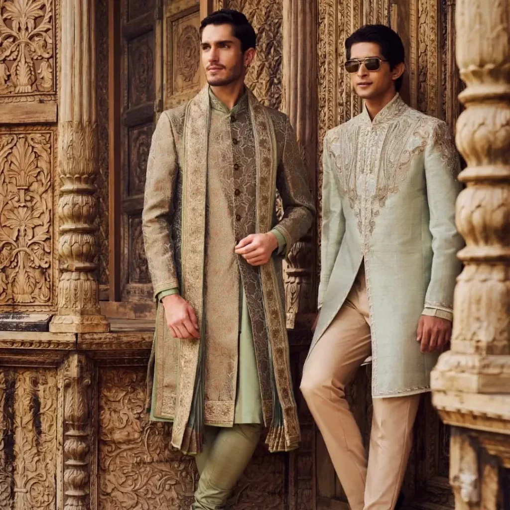 Minimal embroidery sherwani for elegant groom look