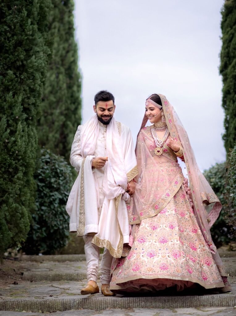 Anushka Sharma inspired pastel bridal lehenga