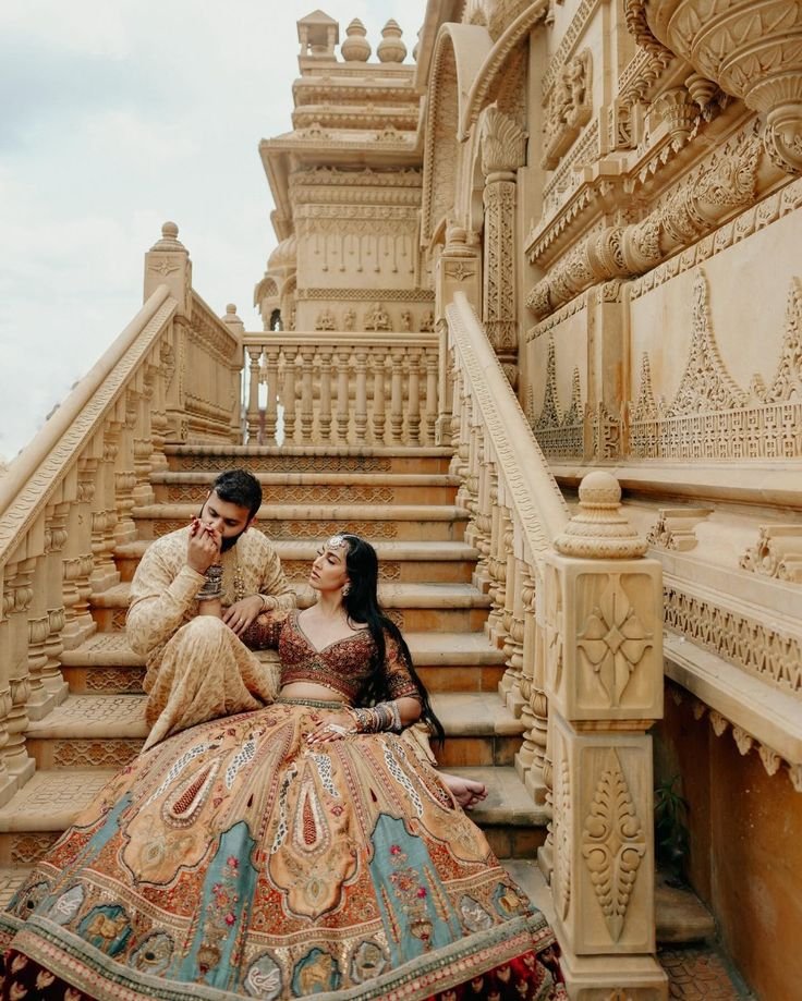  Couple posing at luxury pre-wedding venue in Delhi


