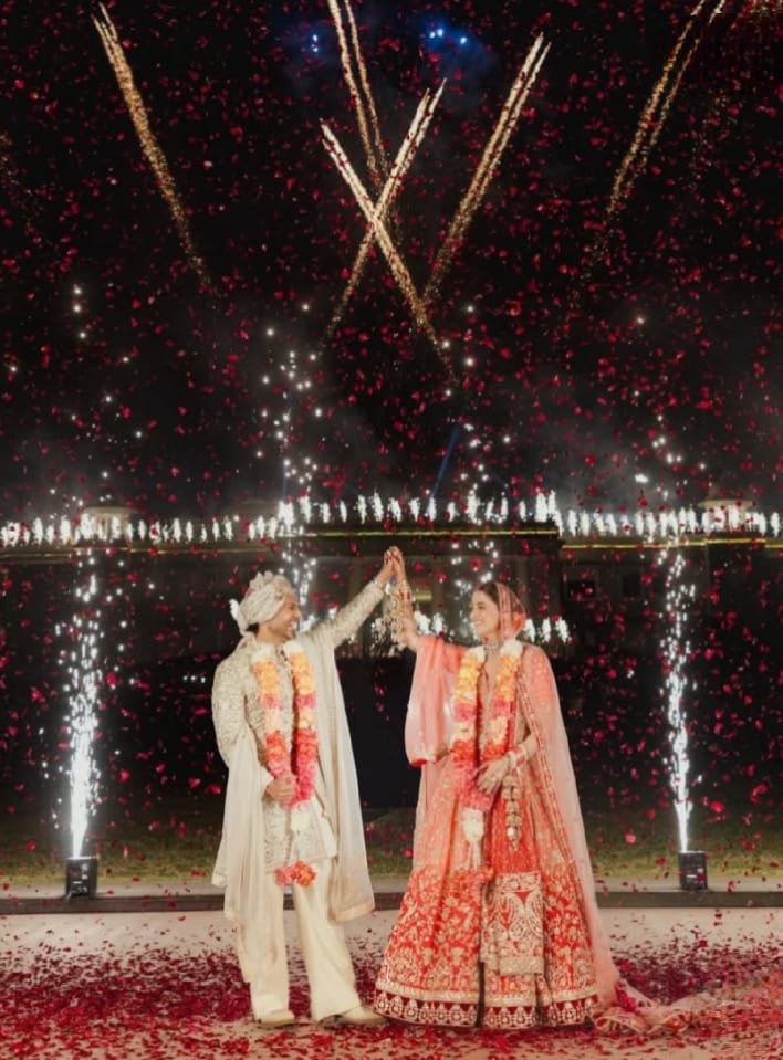 Modern bride in traditional yet minimal bridal outfit