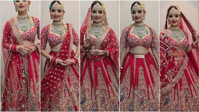 Bridal dupatta styling transformation