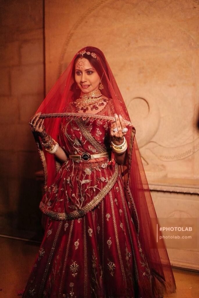 Sheer dupatta bridal styling