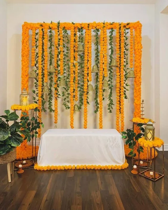 floor seating haldi ceremony at home