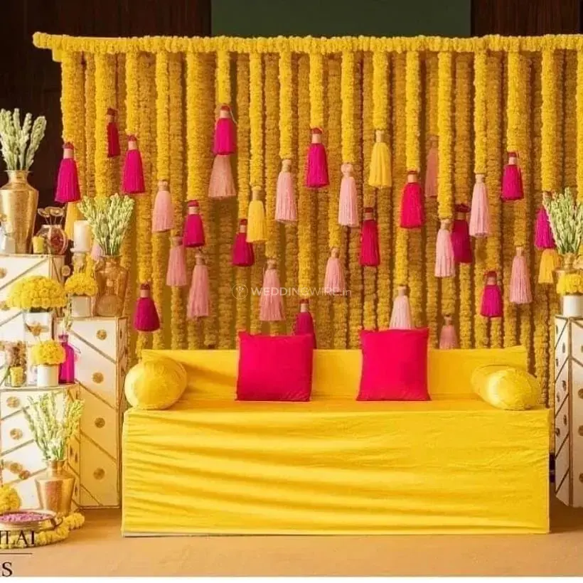 haldi ceremony floor seating decor
