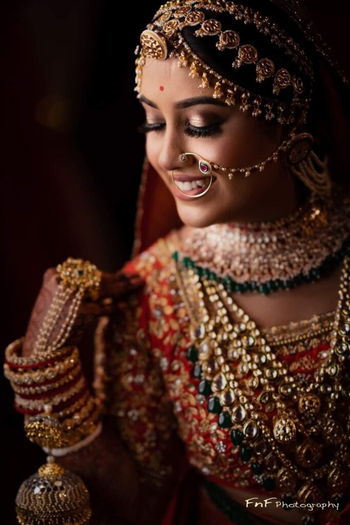 bridal side profile wedding photo