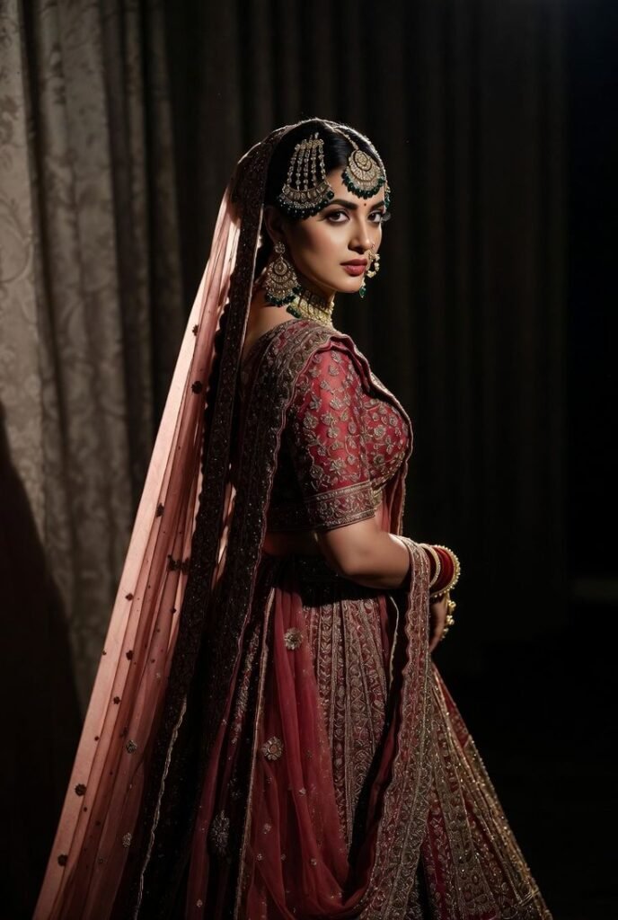 bridal over shoulder wedding pose
